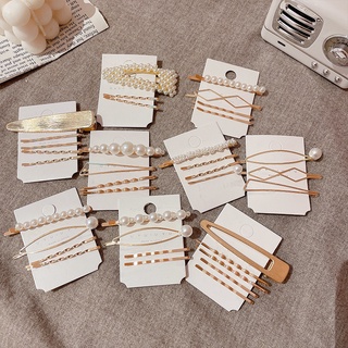 Acessórios Para Cabelo Coreano Pérola Grampo De Conjunto De Franja Lateral Clipe Ornamento Adereço