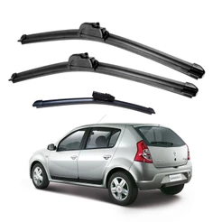 Kit 3 Palhetas Limpador De Parabrisa Dianteiro + traseiro Renault Sandero 2007 á 2014