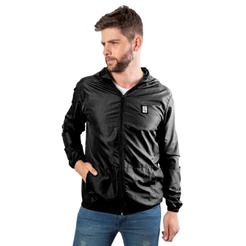 Jaqueta Corta Vento Masculina Plus Size De Inverno Sem Forro Estilosa Lisa Com Bolso e Capuz Adulto