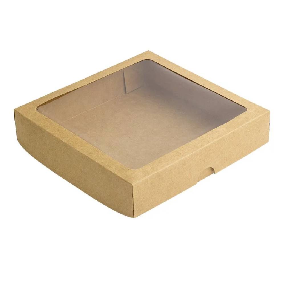 Caixa com Visor S8 (19x19x4cm) Kraft 10 unidades - Ideal para 25 Doces, hidratante, perfumes e kit sabonete - Assk - Rizzo Embalagem