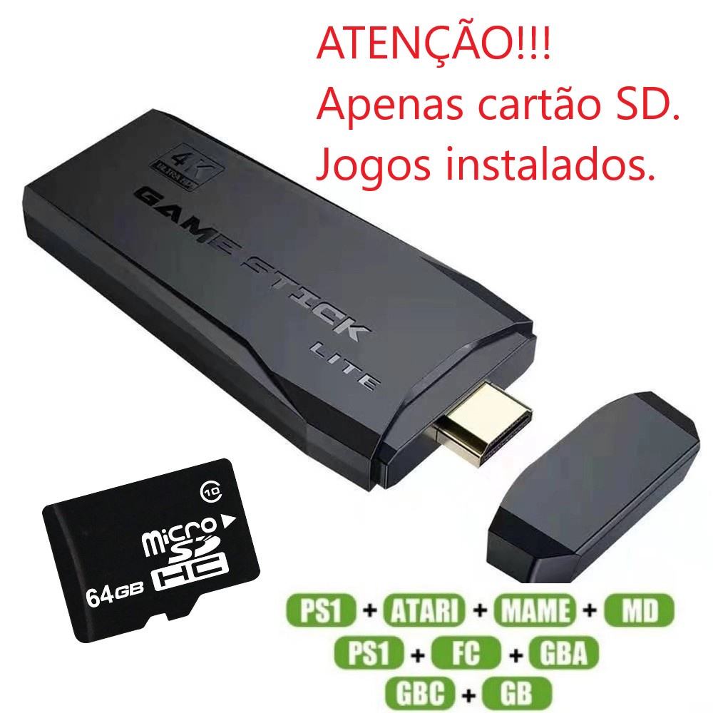 IMAGEM PERSONALIZADA + CARTÃO 64GB PARA GAME STICK 4K LITE - Retro Game do  Jr