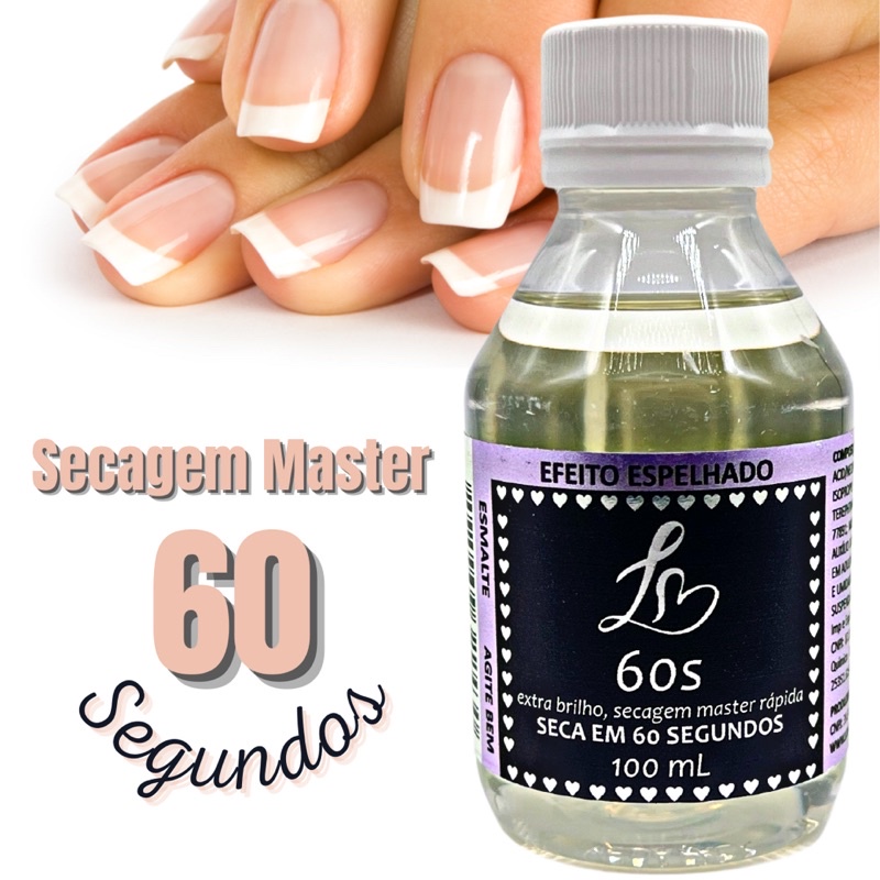 Extra brilho grande 100ml secagem master rápida 60 segundos efeito espelhado em Oferta na Shopee