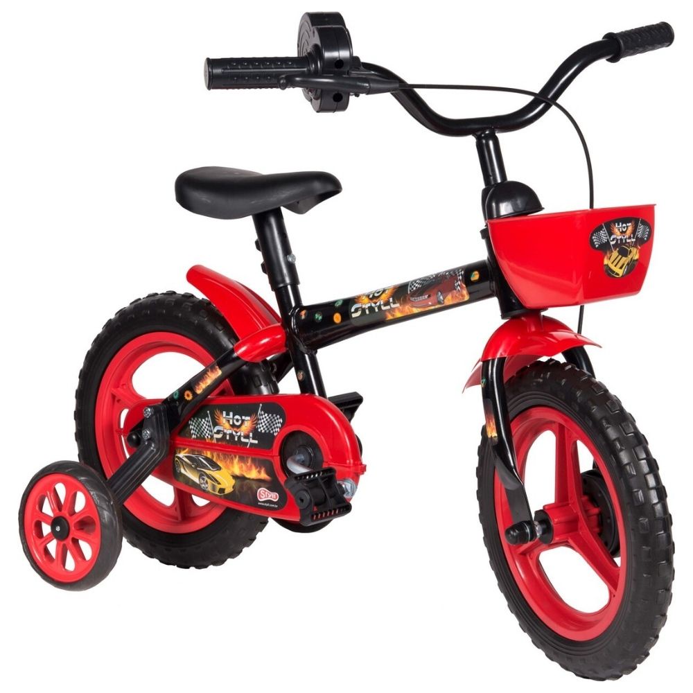 Bicicleta Bicicletinha Infantil Aro 12 Cesto com Rodinha - Styll Baby ...