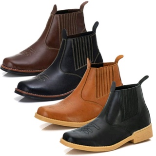 Bota Country Masculina Passeio Trabalho Costurada Qualidade Promoção