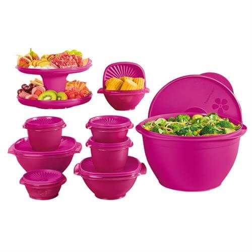 Tupperware Kit Sensação com Actualite Pink e Suporte Versatil
