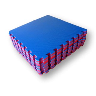 Kit 12 Tatames Tapetes EVA 50x50x2cm 20mm Dupla Face Azul e Vermelho Bicolor Infantil Bebê Academia em Oferta na Shopee