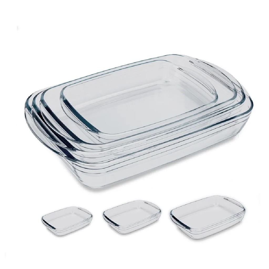 Jogo Assadeiras De Vidro Cheff 3Pçs 0299/403 Brinox