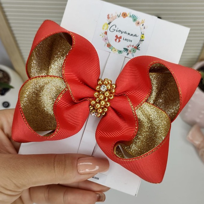 Laço Boutique com Brilho/ Laço de Cabelo Infantil
