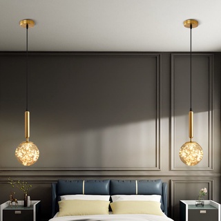 KONG Luminária Pendente Bola De Vidro Moderno LED Lustre Quarto Casal Lustre Pendente Para Cozinha /Quarto/Sala
