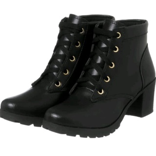 Coturno Botinha feminino Moda Síntetico Cano Curto