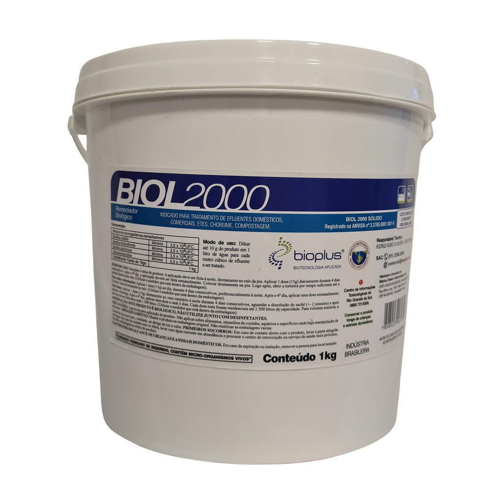 Biol 2000 - Bactéria Limpa Fossa, Caixa De Gordura - 1Kg