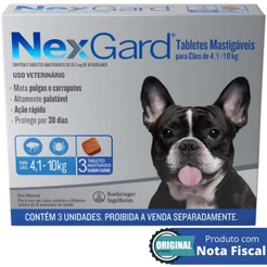 Nexgard Antipulgas E Carrapatos Cães 4 A 10kg Com 3 Tabletes
