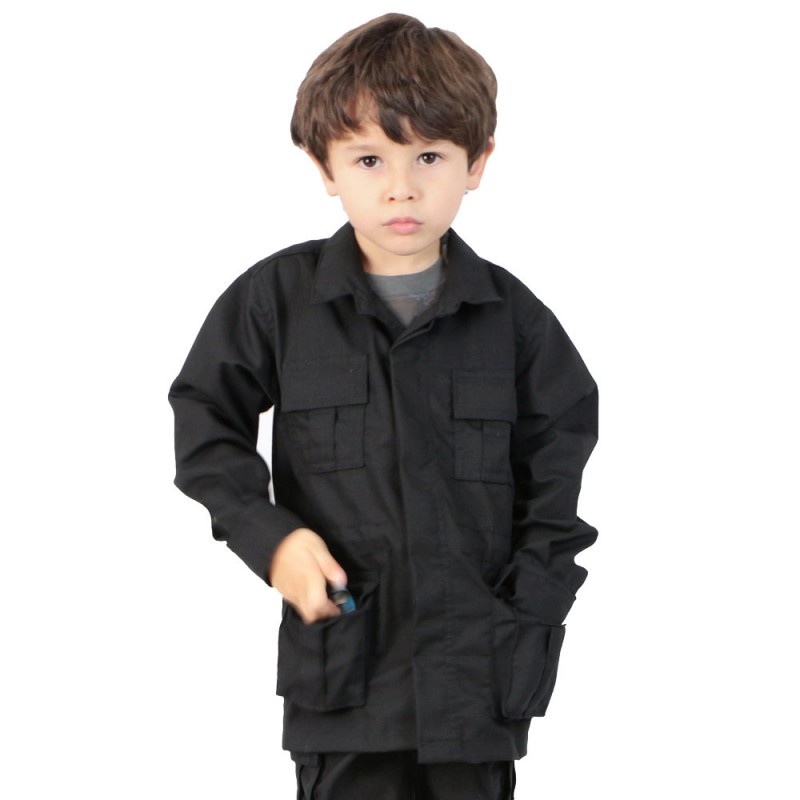 Gandola Infantil Militar Tática Camuflada Lisa Atack - Preta