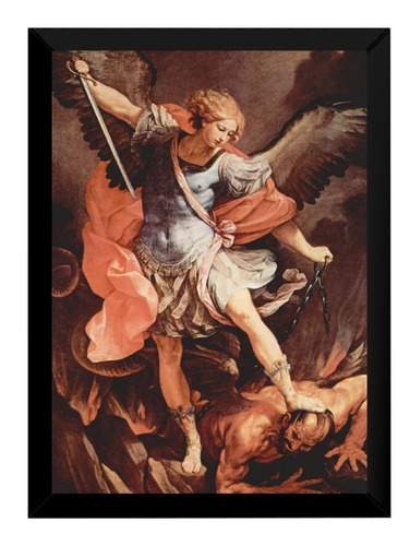 Quadro Arte Pintura Sacra São Miguel Arcanjo 20x30cm