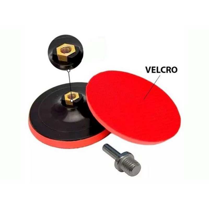 Suporte de Boina Disco Lixa com Velcro 125mm Para Lixadeira Furadeira Esmerilhadeira