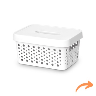 Cesto Organizador Caixa Organizadora Rattan com Tampa - 2 Litros BRANCO em Oferta na Shopee