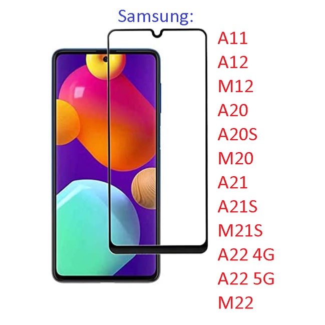 Película De Vidro  3D  Para Samsung  A13 A14 A15 A16 A20 A20S A21 A21S A22 A23 A24 A25 A26 A30 A30S   02SM     -  PL02