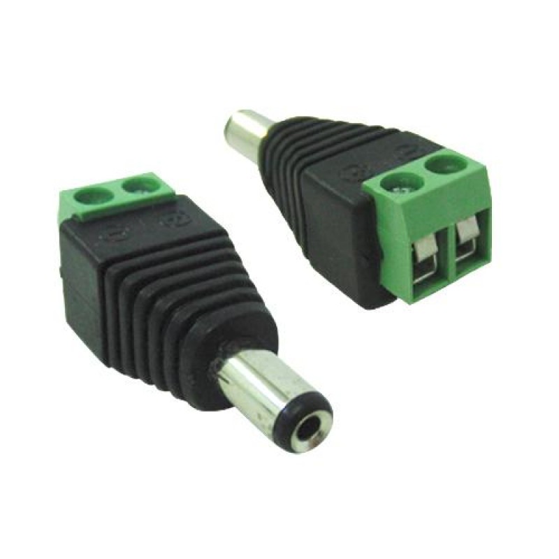 Conector Plug P4 Macho de Parafuso. Plug P4: 2,1 x 5,5 x 14mm. Adaptador Borne KRE De Alimentação 2 Vias X Plug P4 Macho.