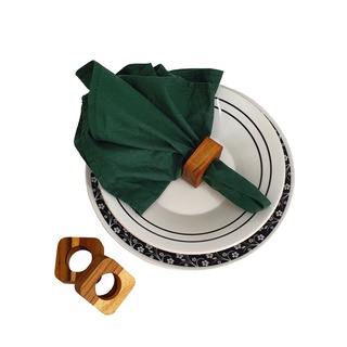 Kit Com 6 Porta Guardanapos De Madeira Quadrados Mesa Posta
