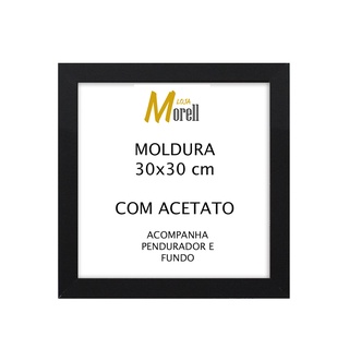 Moldura 30x30 Quadrada Com Proteção Acetato Quadro Fotos Poster Decoração