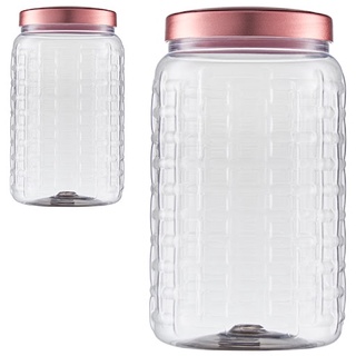Pote Para Mantimentos Com Tampa Premium- 1L - Rose