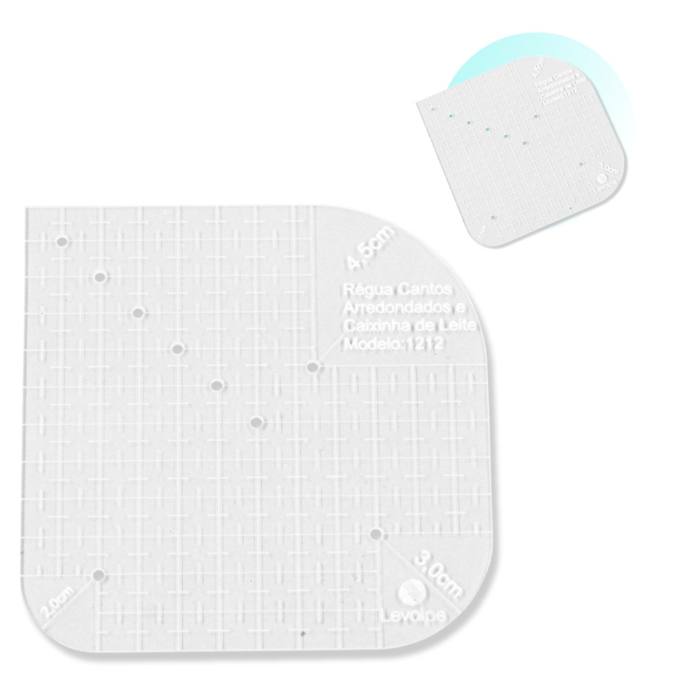 Régua Cantos Arredondados e Caixa de Leite 12x12cm Acrílico em Oferta na Shopee