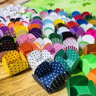 50~200 Forminhas Para Doce  4 Pétalas cores poá francesinha// em Oferta na Shopee