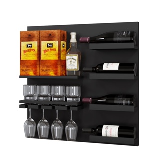Adega Vinho Whiskies Barzinho Taças Decoração Suporte Parede Bebida em Oferta na Shopee