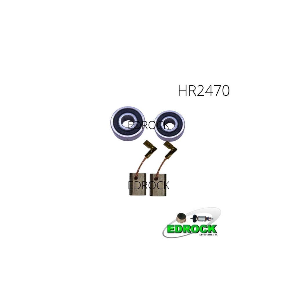 Rolamentos do Induzido + Escova de Carvão para Martelete Makita HR2470