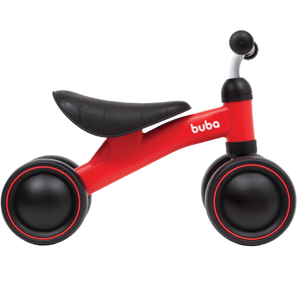 Bicicleta Sem Pedal Infantil Equilibrio Bebe 12 Meses Buba 4 Rodas 10728 Vermelha
