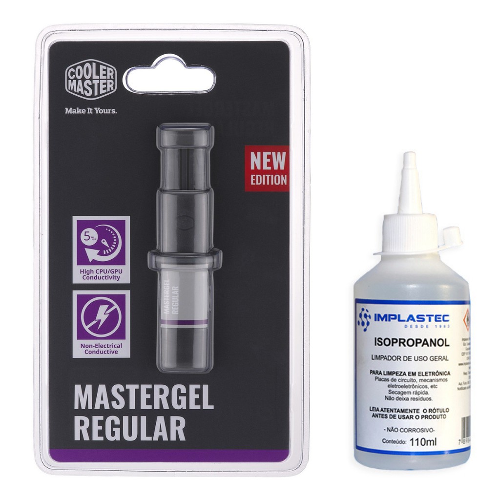 Pasta Térmica Mastergel Regular 4g + Alcool Isopropilico 110ml