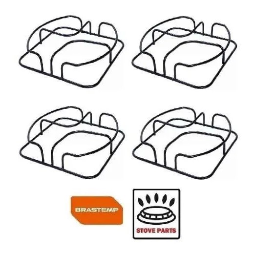 Kit 4 Grelha Trempe Peças Fogão Brastemp Ative E Clean