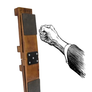 DEPICE Makiwara Tn-ma1-v2 – Planche D’entraînement En Bois Naturel – Karaté, Kempo – Rembourrée Cuir Synthétique – Fixation Murale – 28 X 15 X 7 Cm
