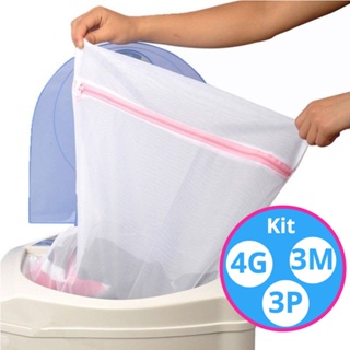Kit com 10 Sacos para lavar roupas (3P, 3M, 4G) para Lavar Roupa Delicada em Oferta na Shopee