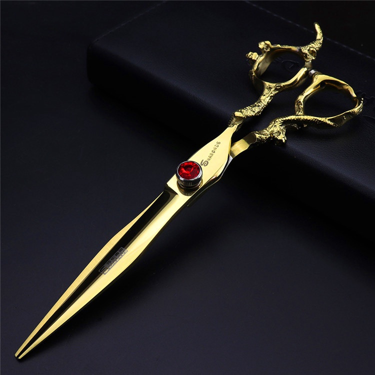 Tesoura De Maquiagem Para Corte De Barbeiro Dourado De 7 Polegadas Cabeleireiro Com Cabo Profissional Cabelo em Oferta na Shopee