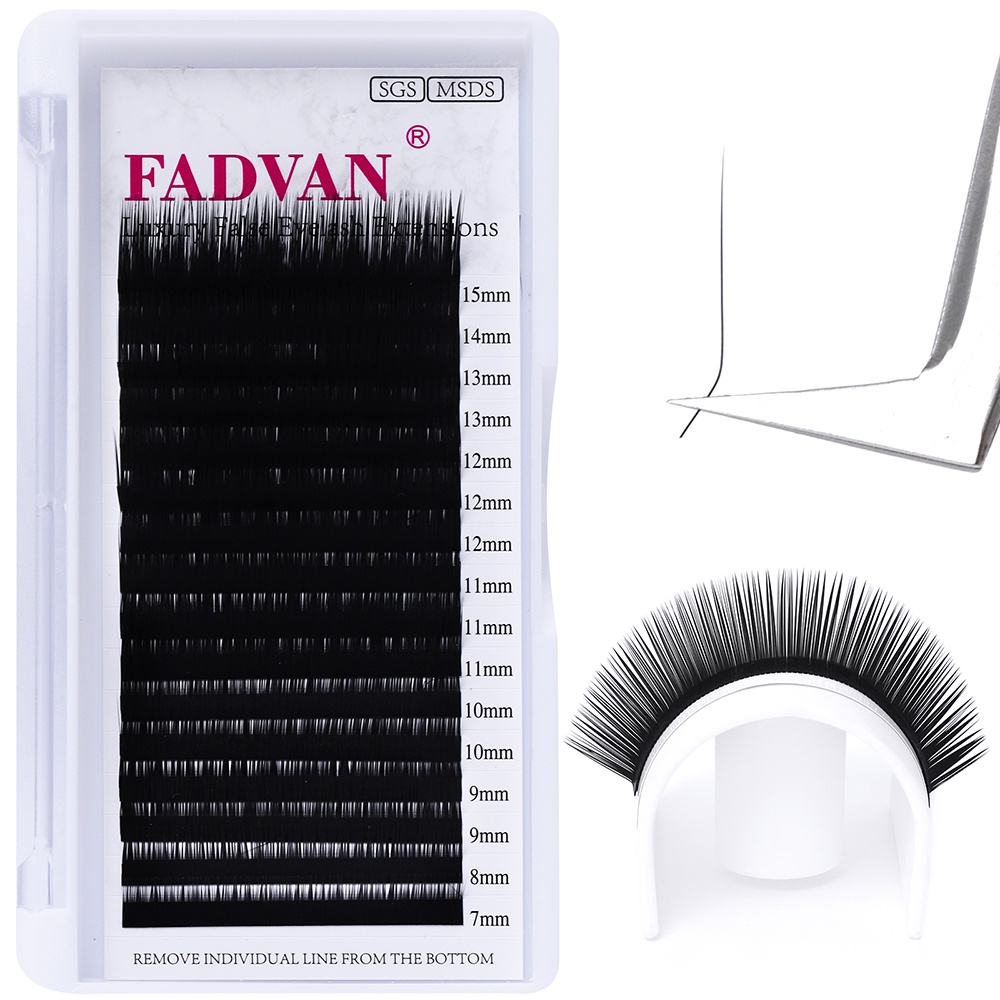 Fadvan 16 Linha L/+/LC/LD/LU Extensões Falsas De Cílios Fox Maquiagem Mista De Faux Para Enxerto · foto 2