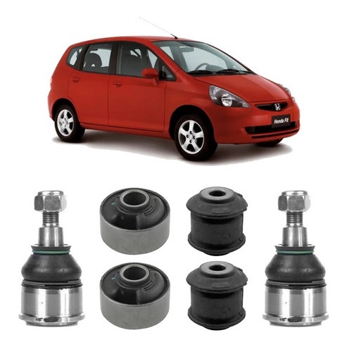 Kit Bucha + Pivô Bandeja Dianteira Honda Fit 2006 2007 2008