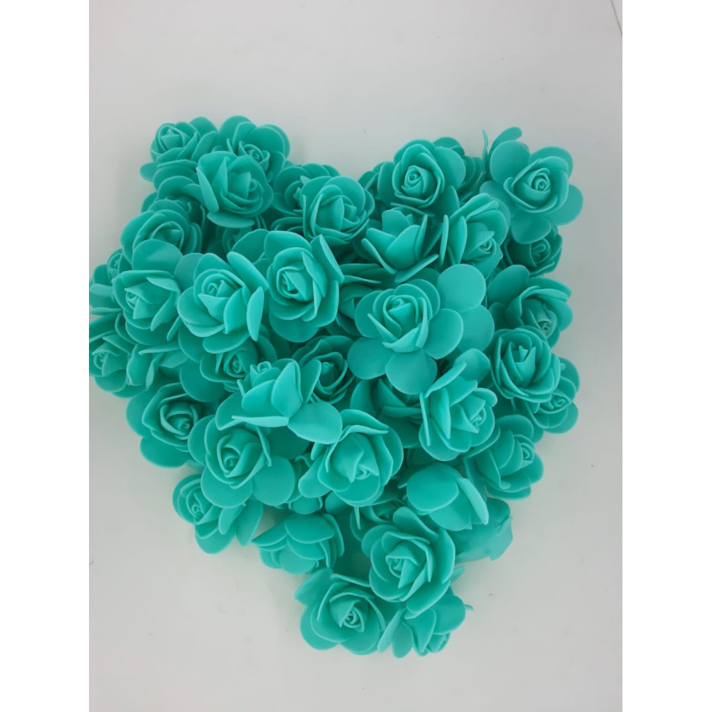 60 Botões Rosas De Eva Flores Artificiais Tiffany = 3cm | Shopee Brasil