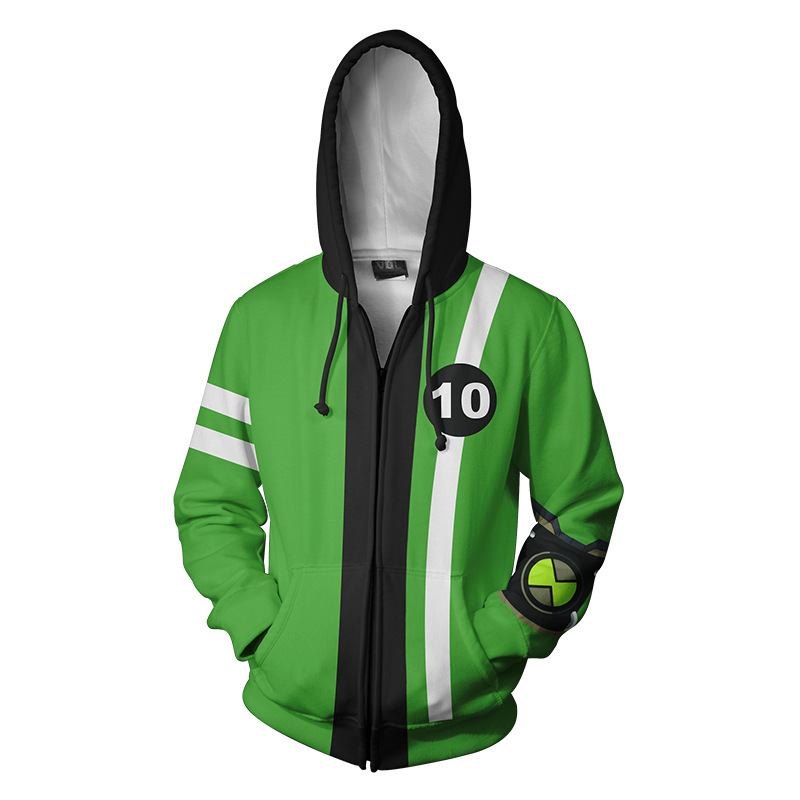 Moletom Ben 10 Ziper Capuz Jaqueta Estampado 3d Moda