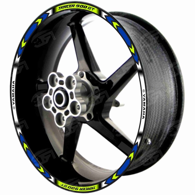 Adesivo Friso Refletivo Roda Moto Yamaha Tracer 900 GT 900GT MT-09 MT09 M01 azul verde