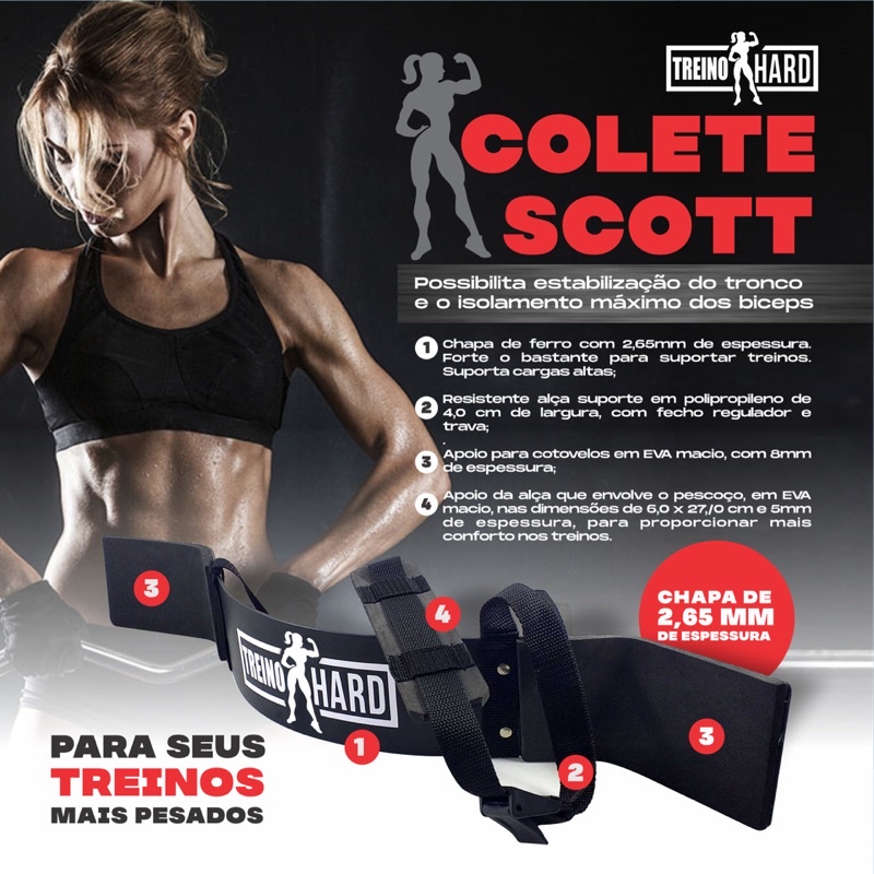 Colete Scott Arm Blast Feminino - Treino Biceps Triceps