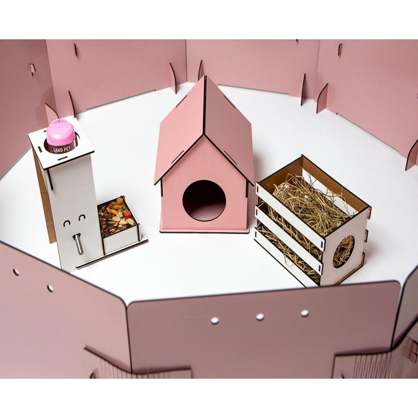Kit de brinquedos para porquinho da india casinha porta feno e suporte de bebedouro comedouro