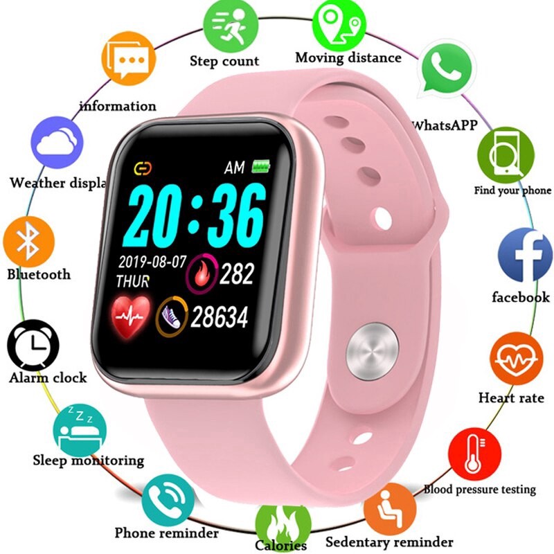 Smartwatch y68 d20 relógio smart watch com bluetooth usb com monitor
