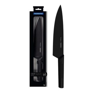 Faca Chef 8" Nygma Tramontina Gourmet Preta Aço Inox Cabo Texturizado em Oferta na Shopee