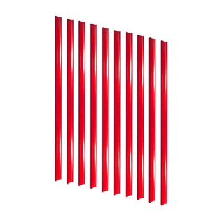 KIT - 10 Porta Etiqueta Simples 90cm Vermelho com Acrílico New Plus/Plus - SA Gôndolas