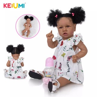 Bebe Reborn Realista Afrodescendente Corpo Inteiro De Silicone Menina Negra Original 57 Cm Pronta Entrega Beecost