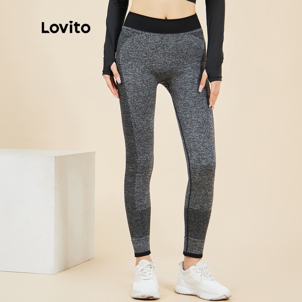 Foto de Leggings Esportivos Elásticos de Secagem Rápida para Yoga L15X160 (Cinza)