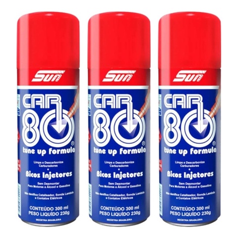 Kit 3 Descarbonizantes Car80 Limpa Bicos Carburadores 300ml
