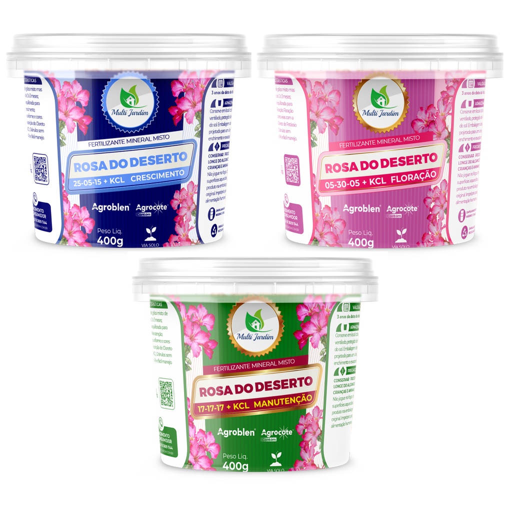 400gr Multi Agrocote Rosa do Deserto Adubo Fertilizante Granulado (3M) - Escolha Floração Crescimento ou Manutenção em Oferta na Shopee