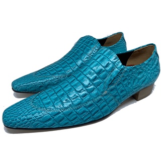 Mocassim Masculino em Couro Croko Piscina - Ocean - Ref: 390